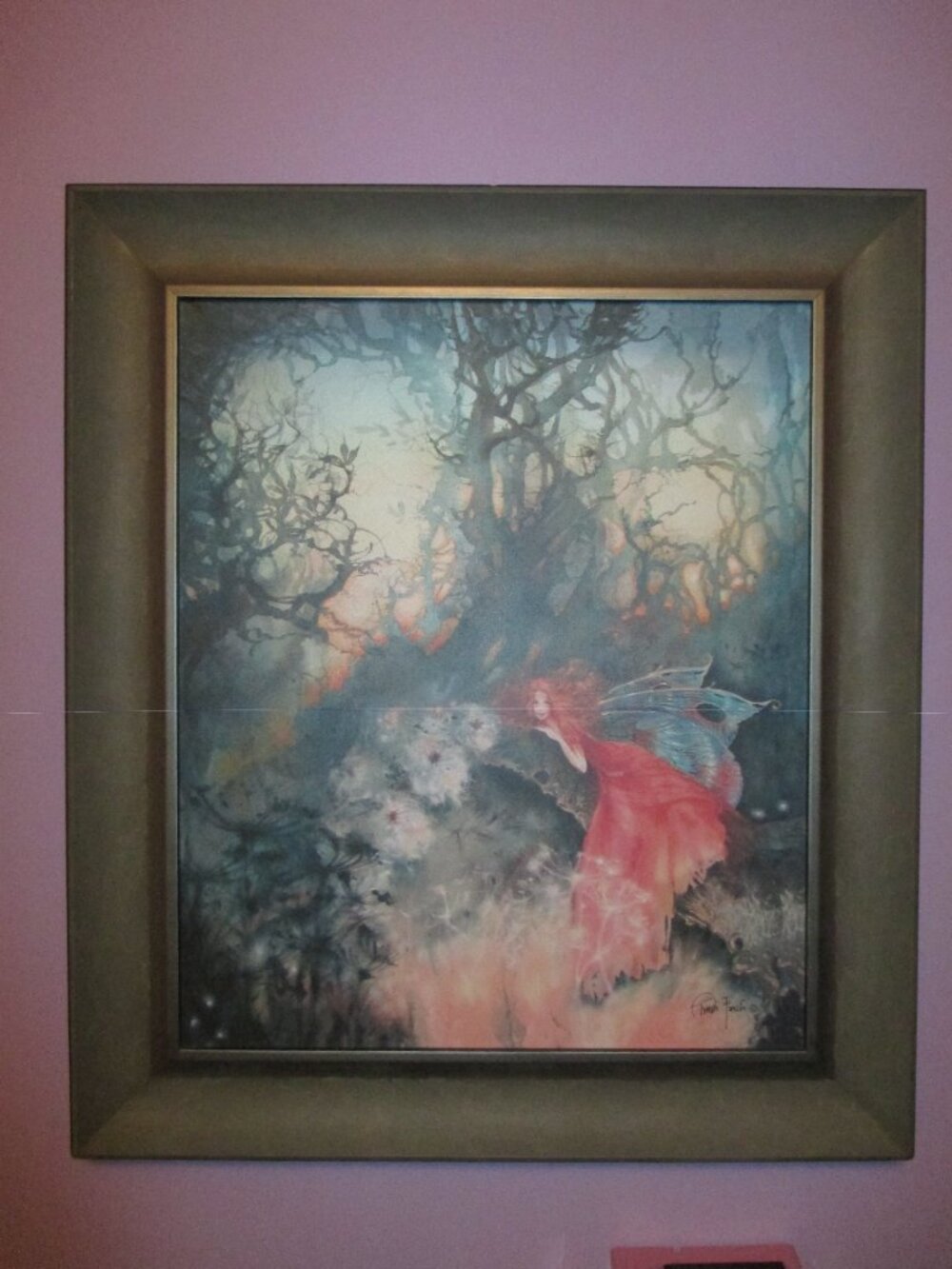 Trudi Finch Red Fairy Canvas Painting
